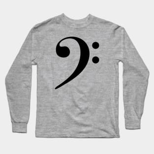 Bass Clef Black Long Sleeve T-Shirt